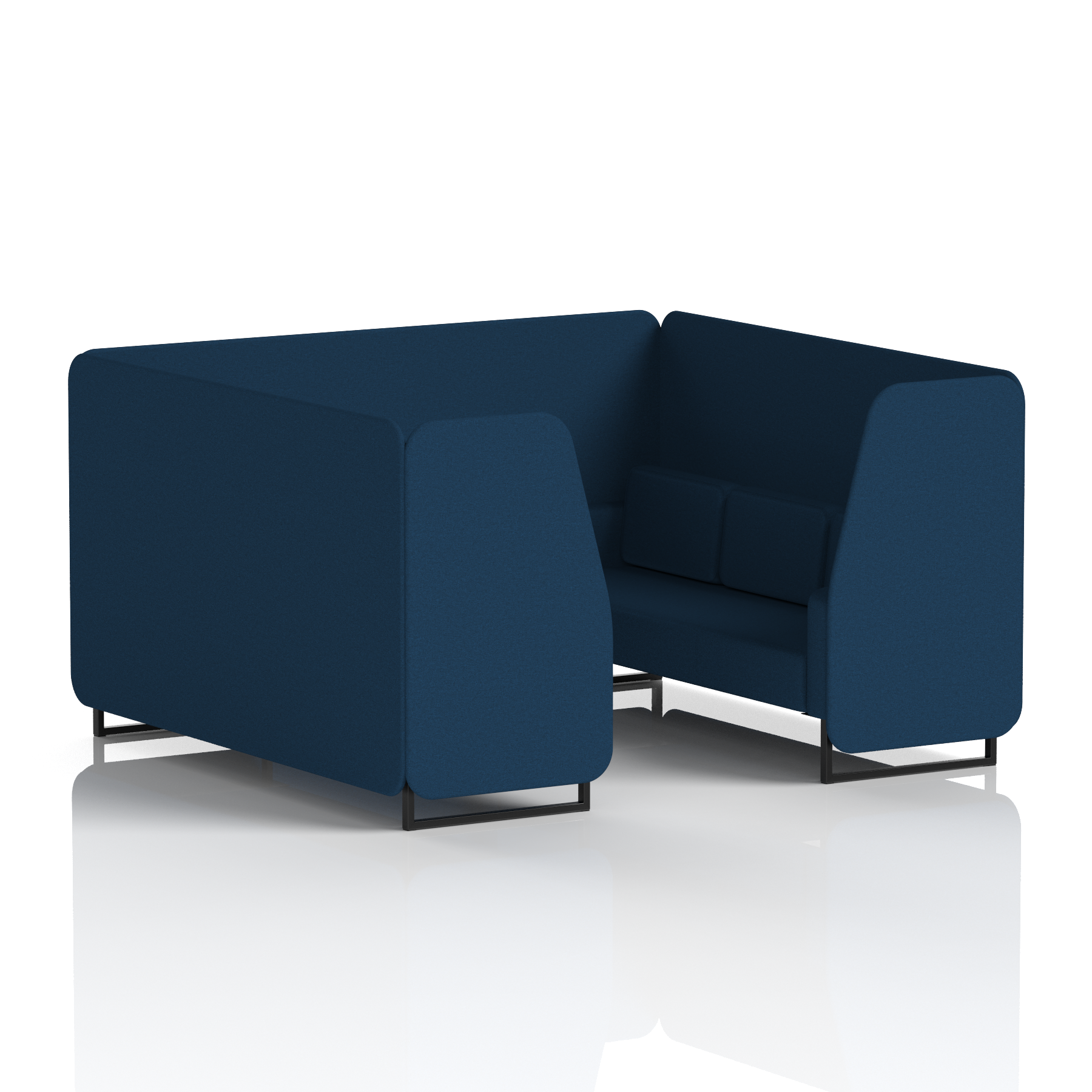 Brixworth Booth With Black Legs in Single Tone 4 Seater Partner Panels And Sofa Band 4 - Synergy