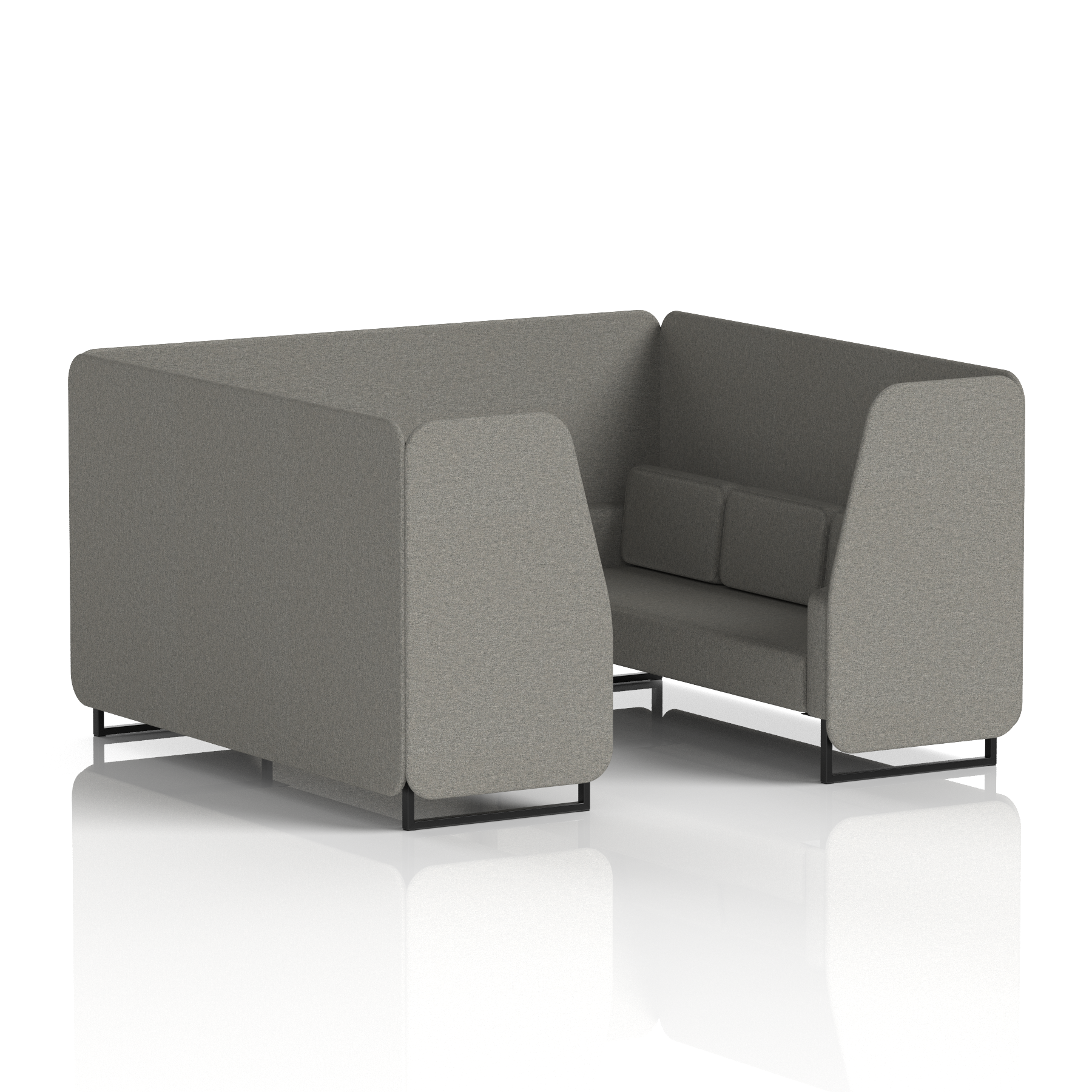 Brixworth Booth With Black Legs in Single Tone 2 Seater Wed Panels And Sofa Band 4 - Synergy