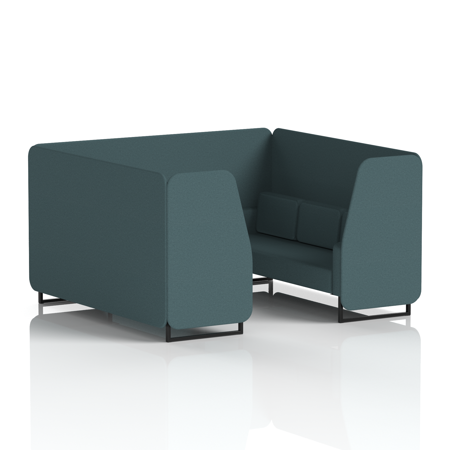 Brixworth Booth With Black Legs in Single Tone 4 Seater Wed Panels And Sofa Band 4 - Synergy