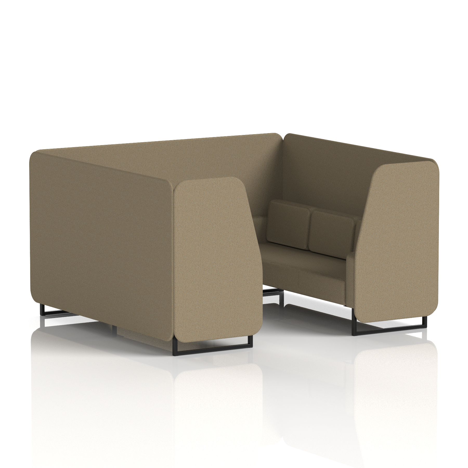 Brixworth Booth With Black Legs in Single Tone 2 Seater Handa Panels And Sofa Band 5 - Sumi