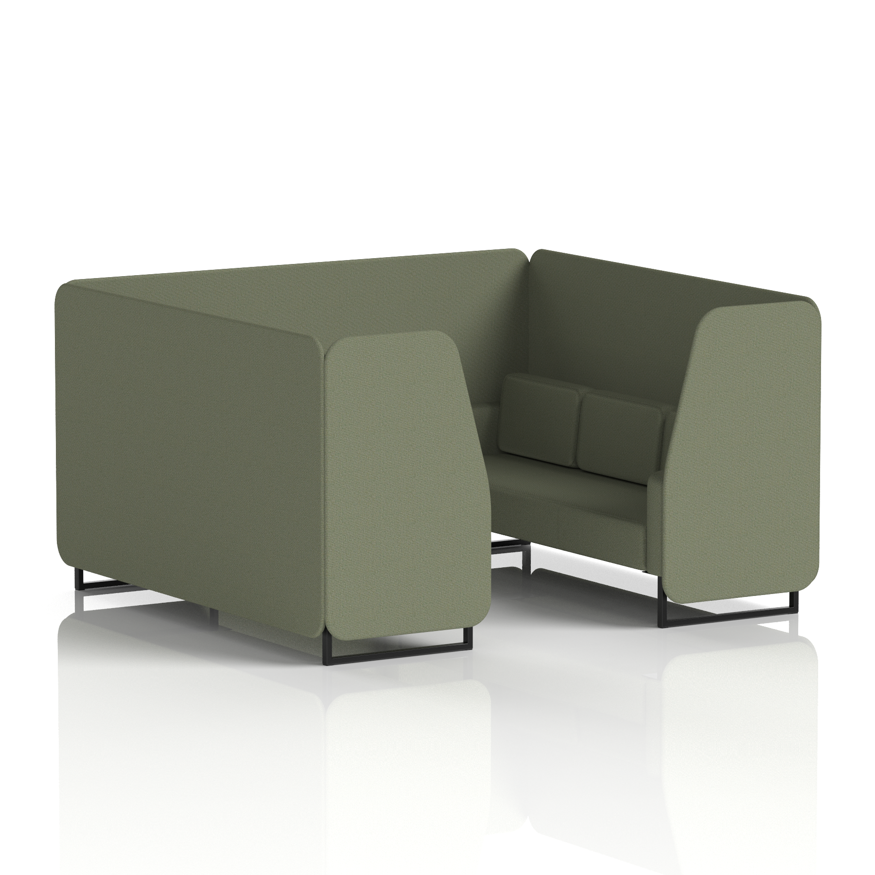 Brixworth Booth With Black Legs in Single Tone 4 Seater Handa Panels And Sofa Band 5 - Sumi