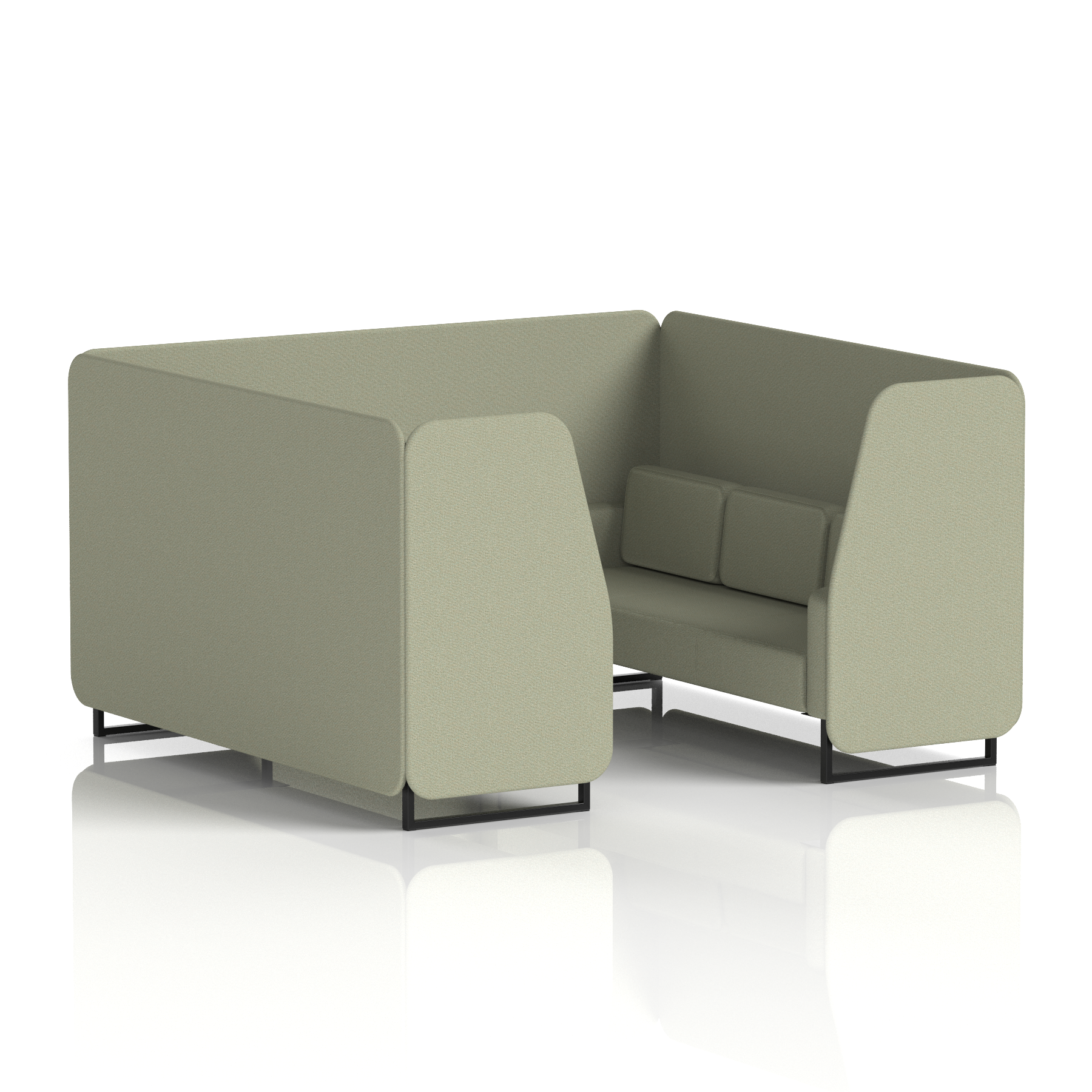Brixworth Booth With Black Legs in Single Tone 6 Seater Handa Panels And Sofa Band 5 - Sumi