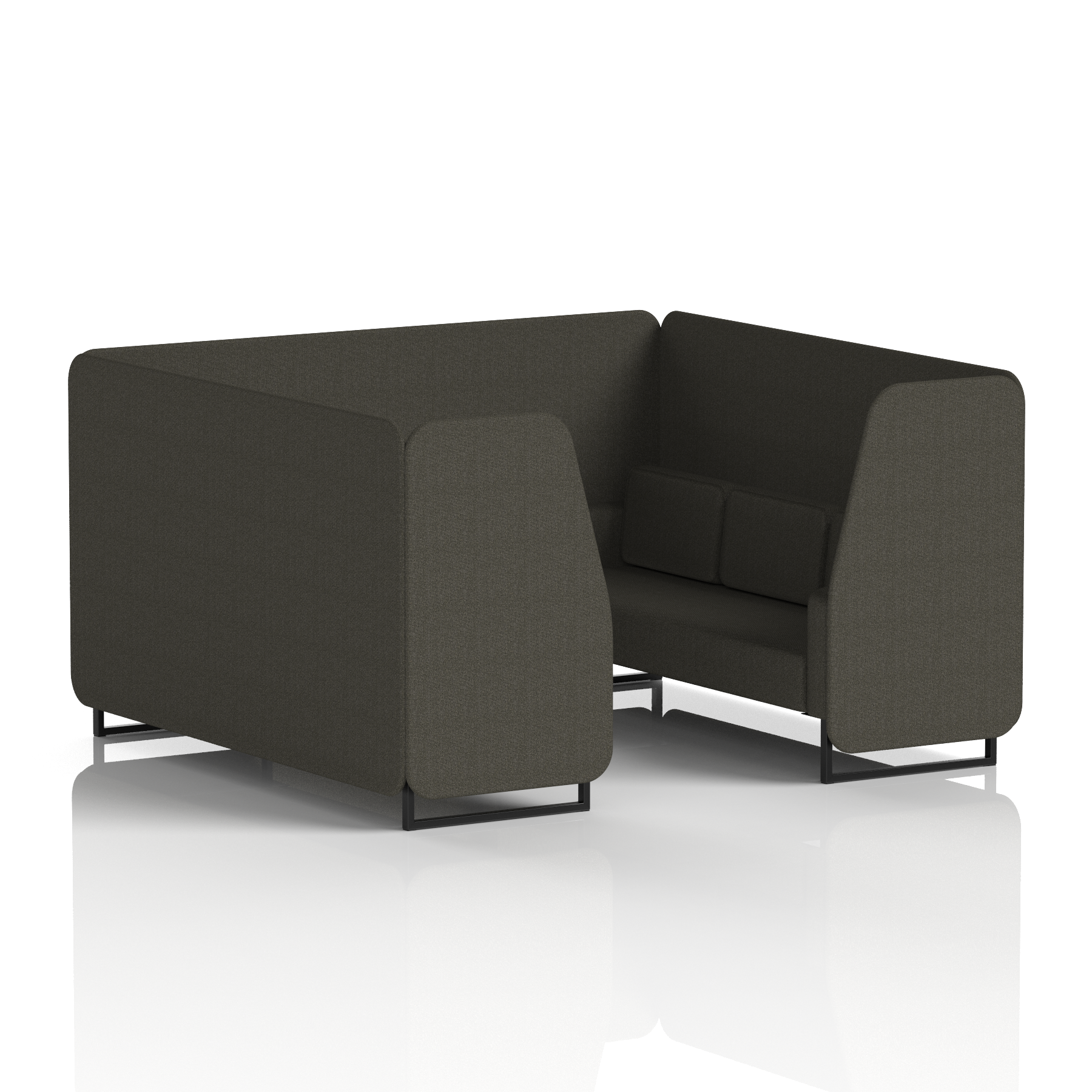 Brixworth Booth With Black Legs in Single Tone 2 Seater Kobe Panels And Sofa Band 5 - Sumi