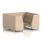 Brixworth Booth With Black Legs in Single Tone 2 Seater Osaka Panels And Sofa Band 5 - Sumi
