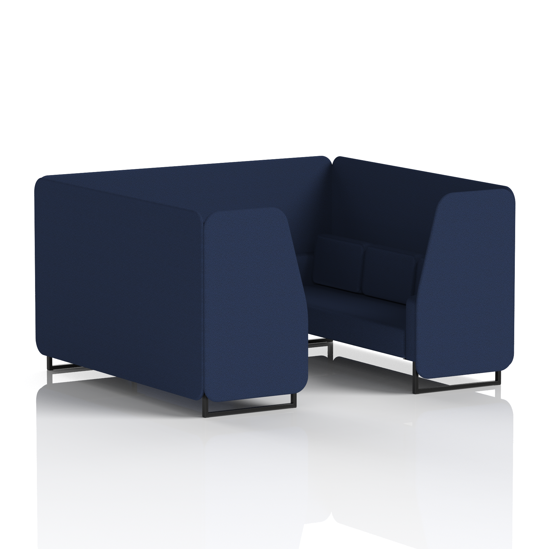 Brixworth Booth With Black Legs in Single Tone 4 Seater Osaka Panels And Sofa Band 5 - Sumi