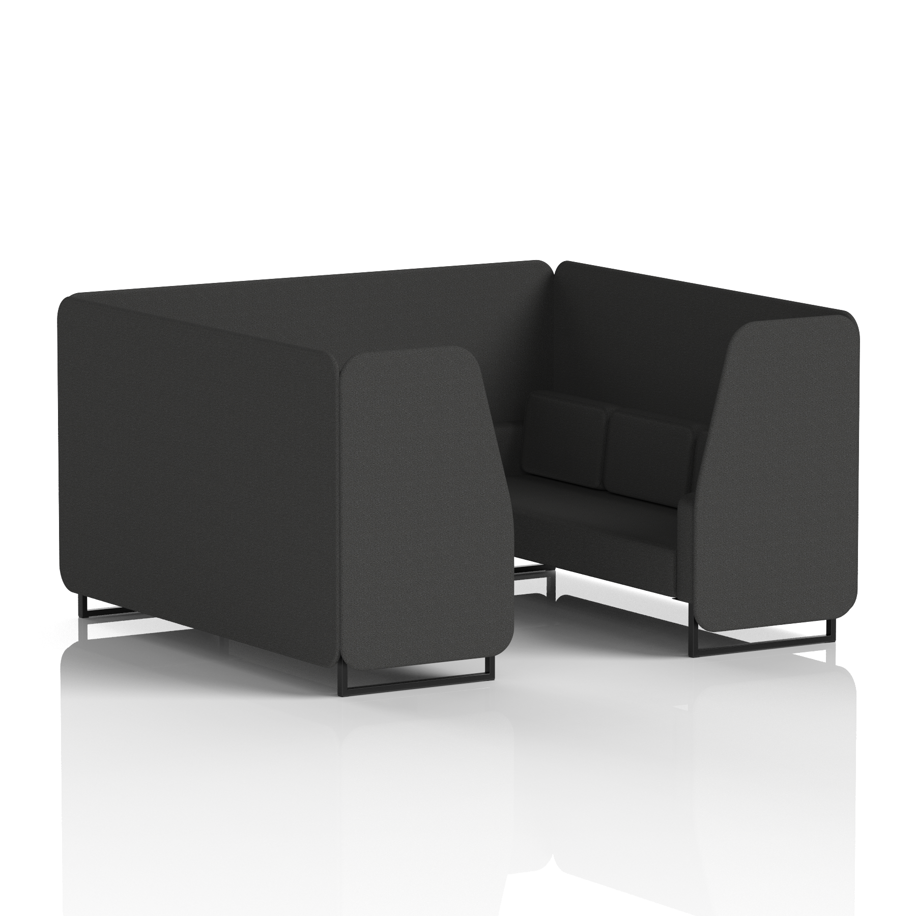Brixworth Booth With Black Legs in Single Tone 6 Seater Osaka Panels And Sofa Band 5 - Sumi