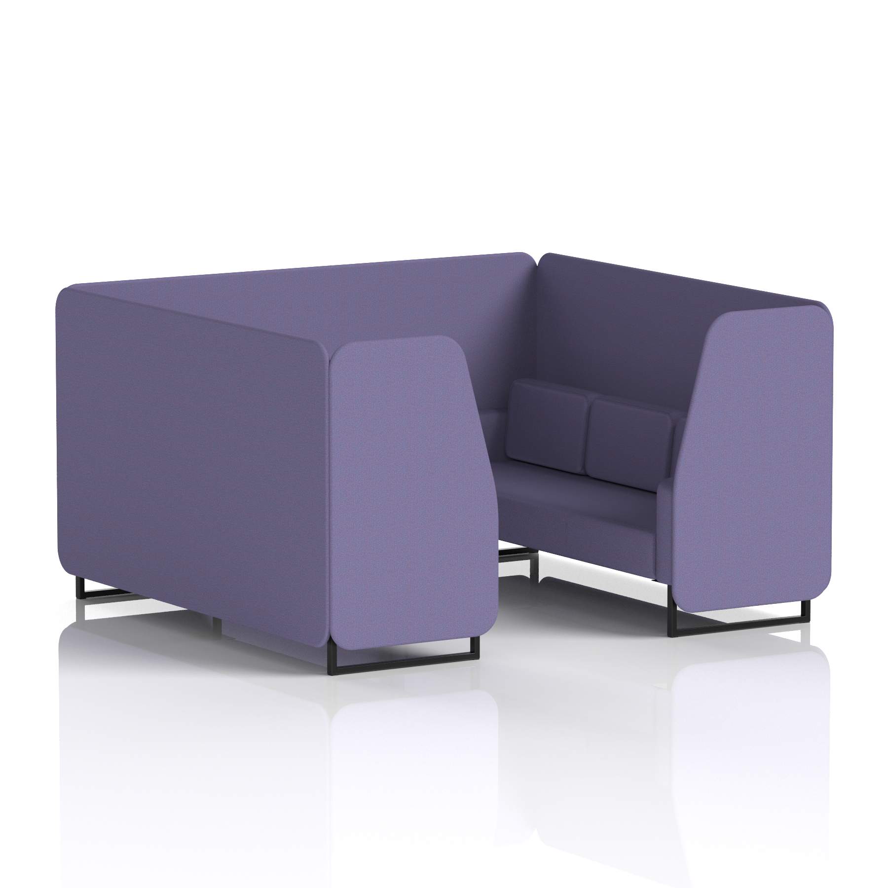 Brixworth Booth With Black Legs in Single Tone 2 Seater Tokyo Panels And Sofa Band 5 - Sumi