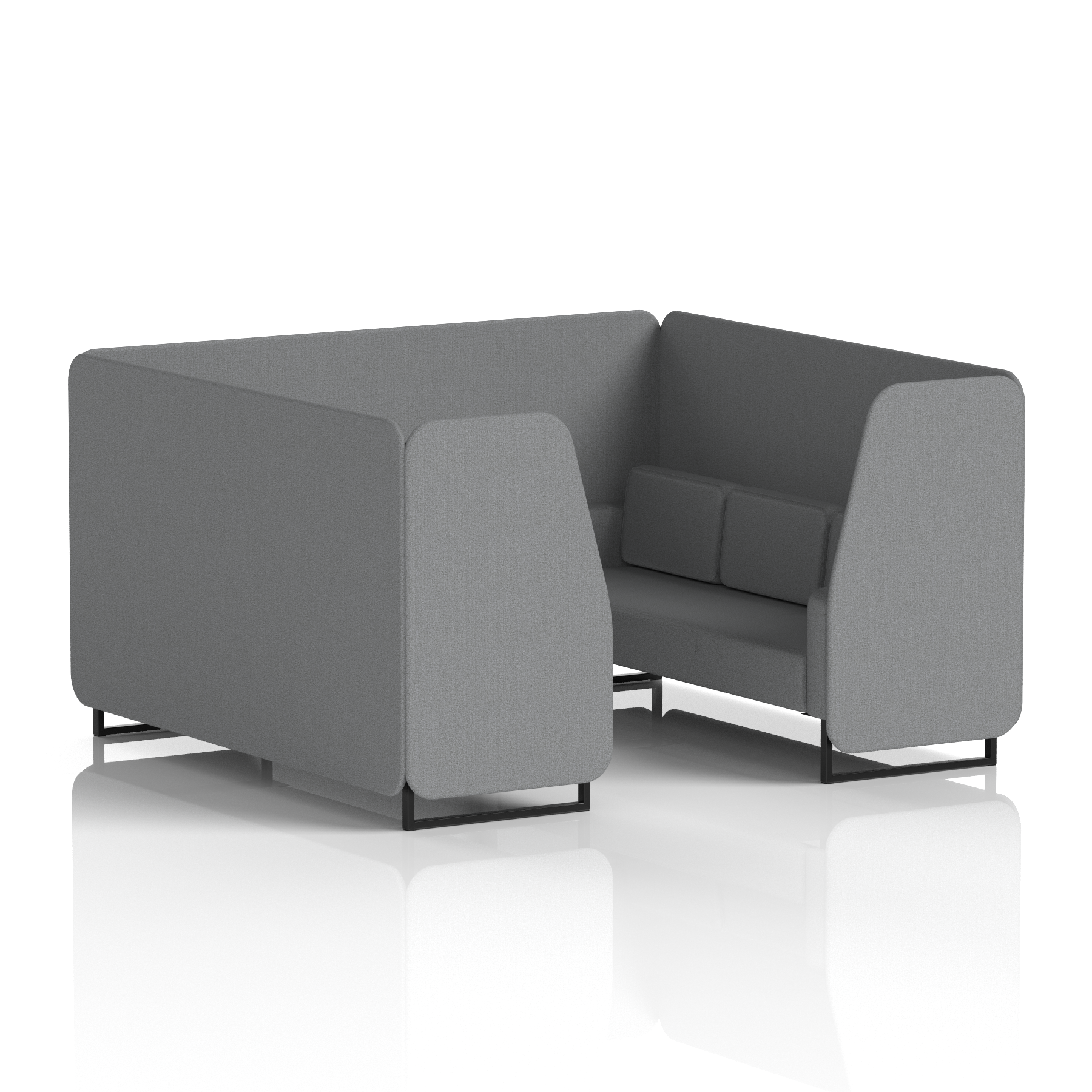 Brixworth Booth With Black Legs in Single Tone 4 Seater Tokyo Panels And Sofa Band 5 - Sumi