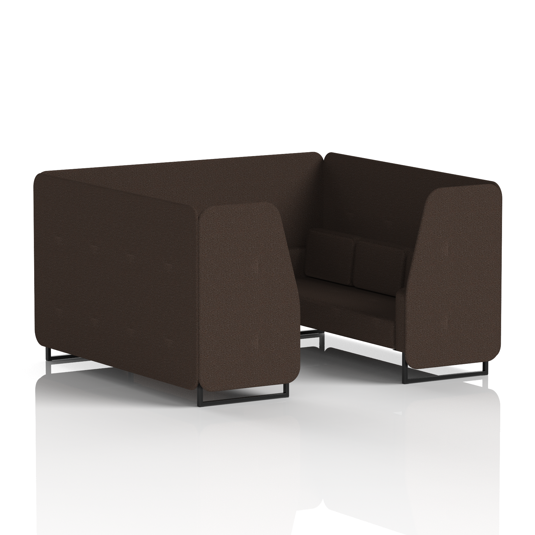 Brixworth Booth With Black Legs in Single Tone 6 Seater Tokyo Panels And Sofa Band 5 - Sumi