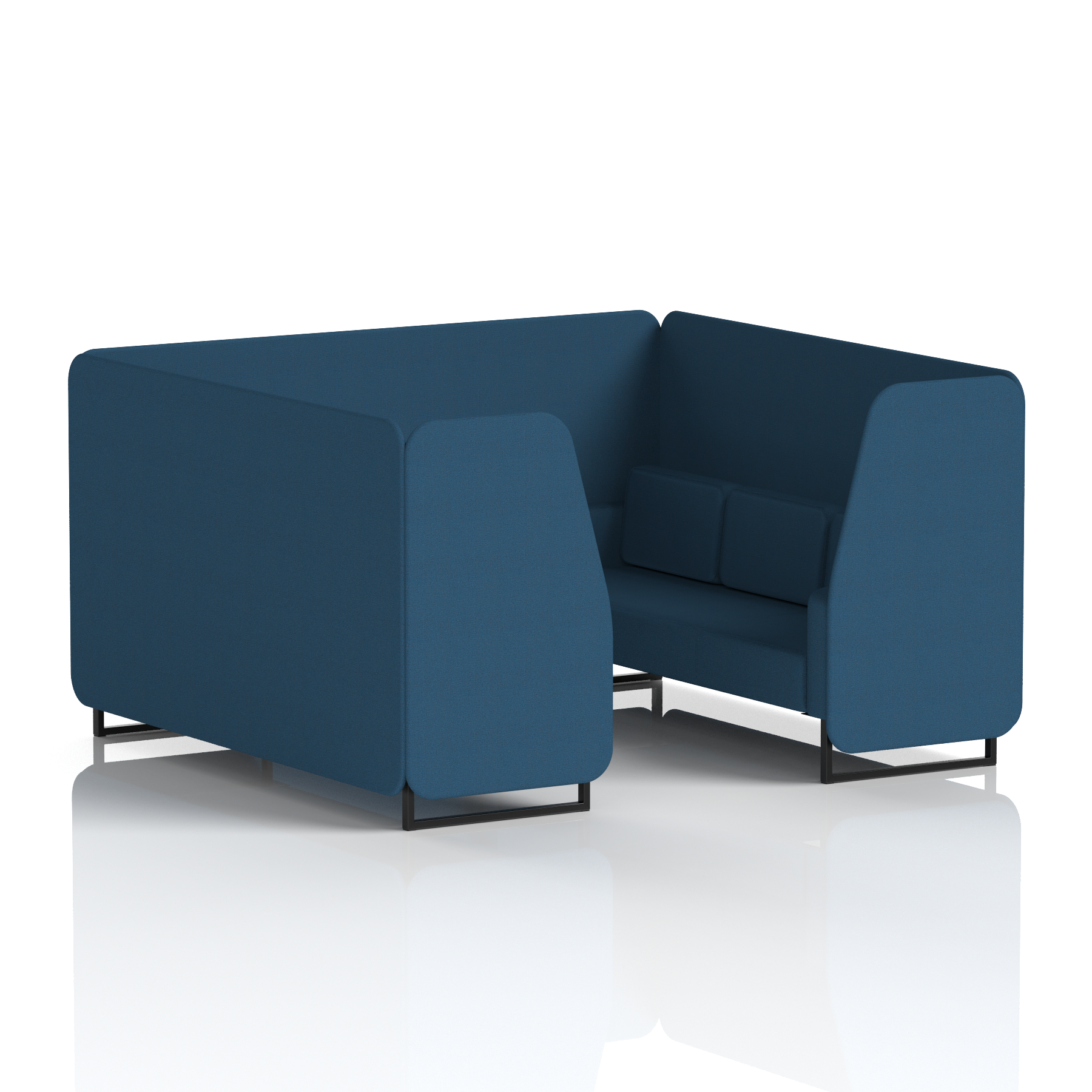 Brixworth Booth With Black Legs in Single Tone 4 Seater Zen Panels And Sofa Band 5 - Sumi