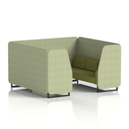 Brixworth Booth With Black Legs in Two Tone 2 Seater Mix Panels And Partner Sofa Band 4 - Synergy