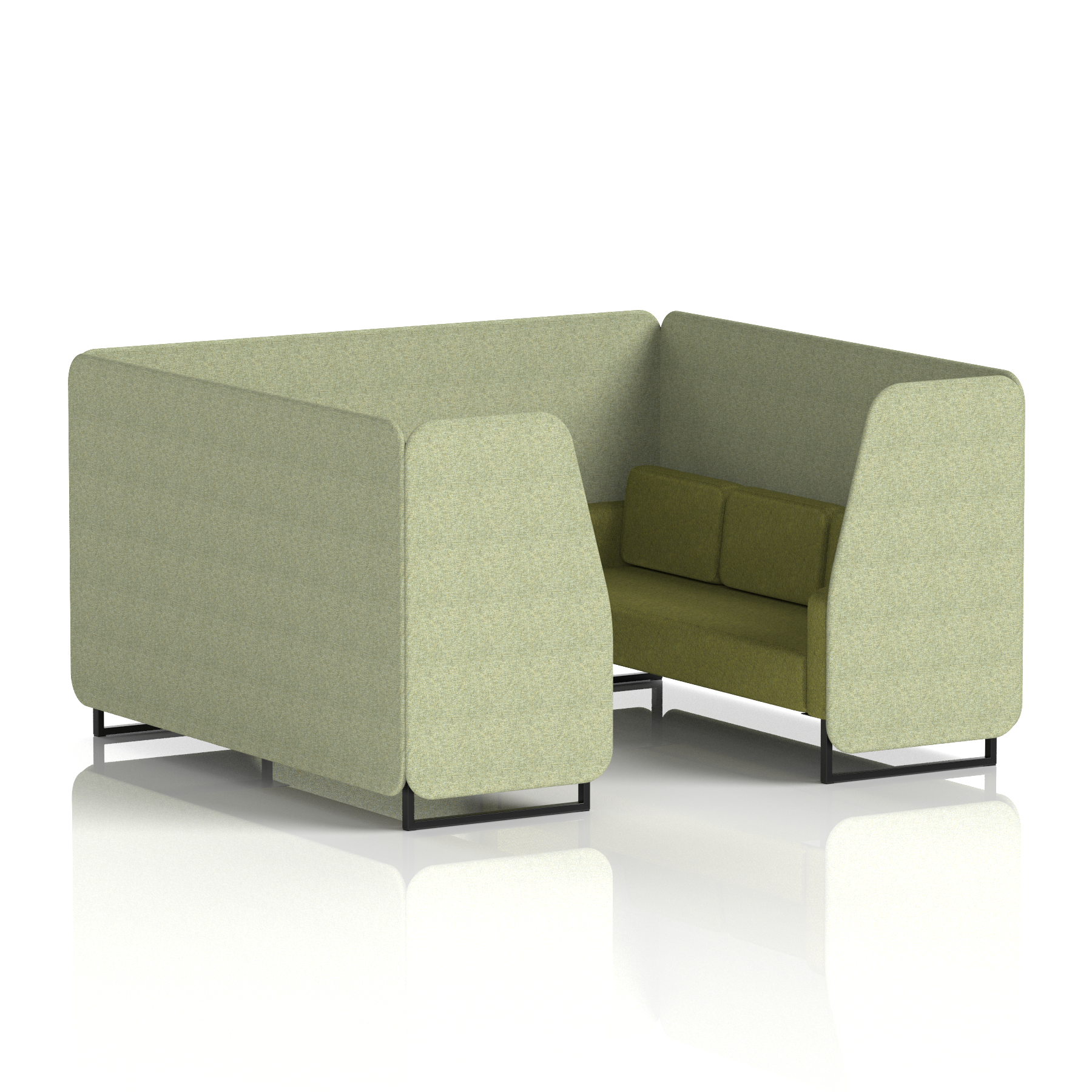 Brixworth Booth With Black Legs in Two Tone 2 Seater Mix Panels And Partner Sofa Band 4 - Synergy