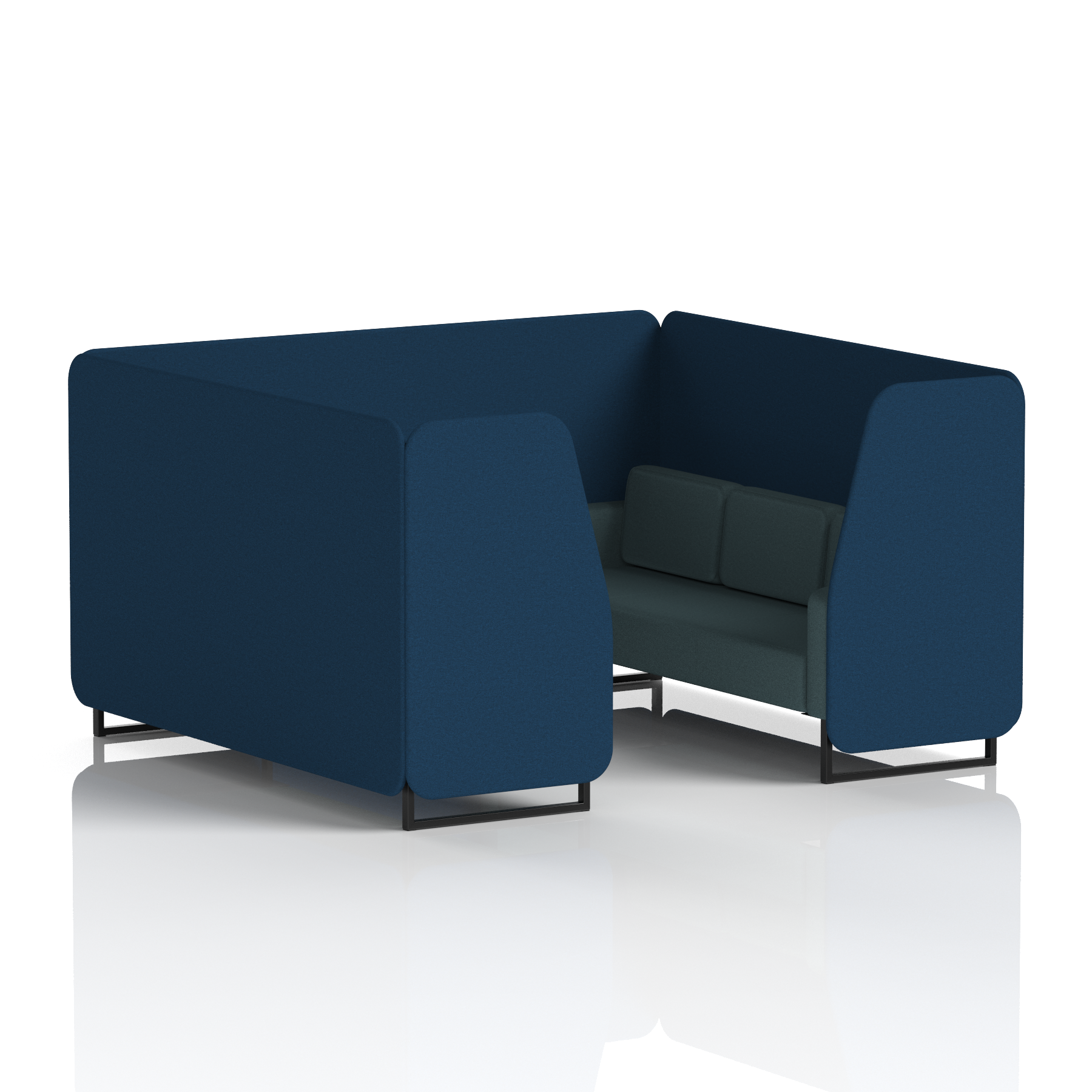 Brixworth Booth With Black Legs in Two Tone 4 Seater Partner Panels And Mix Sofa Band 4 - Synergy