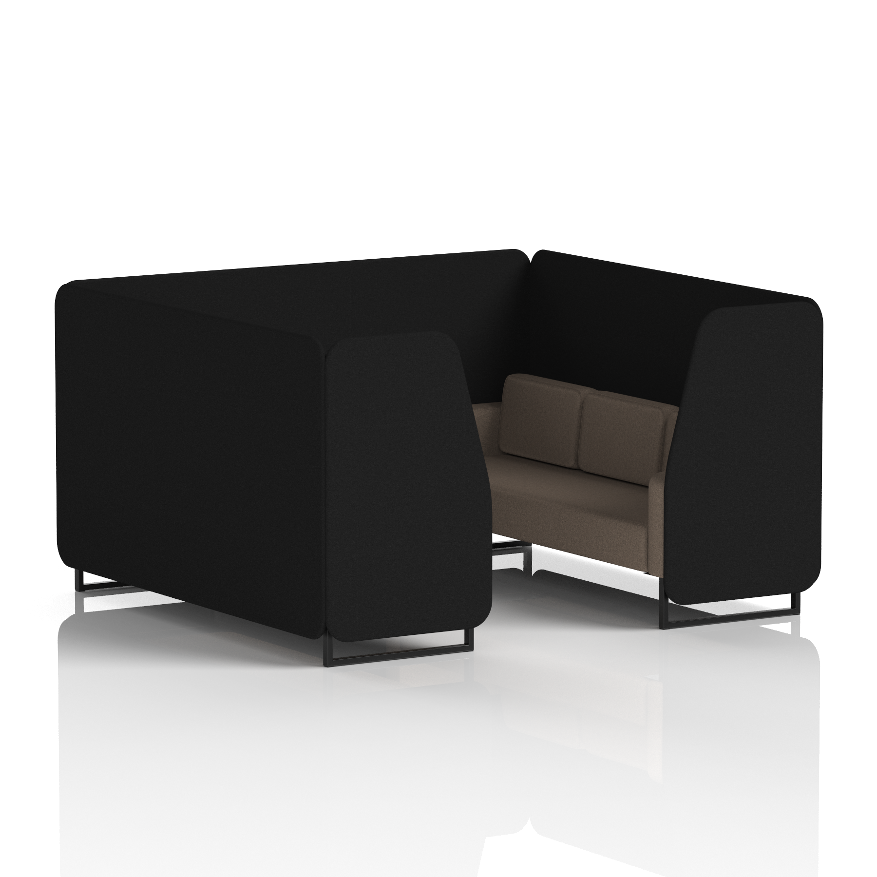 Brixworth Booth With Black Legs in Two Tone 6 Seater Partner Panels And Mix Sofa Band 4 - Synergy