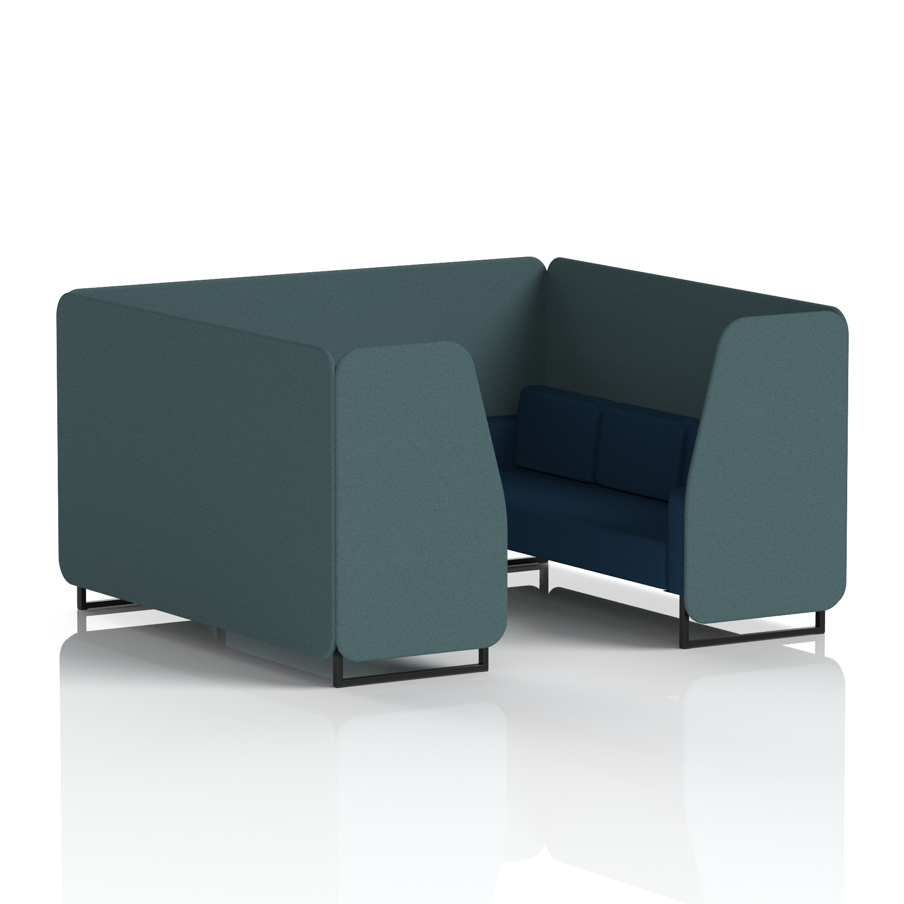 Brixworth Booth With Black Legs in Two Tone 4 Seater Wed Panels And Affix Sofa Band 4 - Synergy