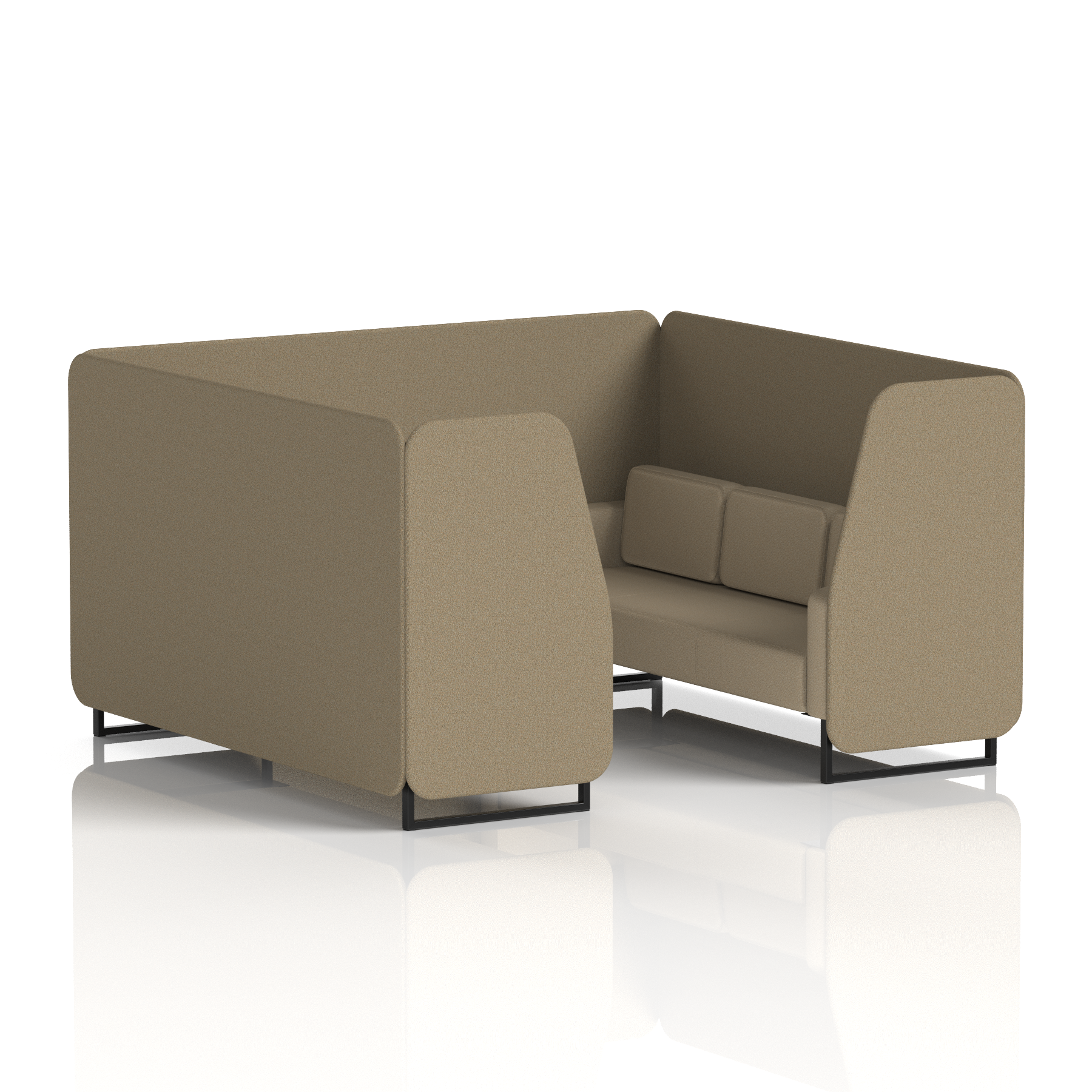 Brixworth Booth With Black Legs in Two Tone 2 Seater Handa Panels And Uto Sofa Band 5 - Sumi