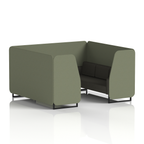 Brixworth Booth With Black Legs in Two Tone 4 Seater Handa Panels And Uto Sofa Band 5 - Sumi