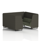 Brixworth Booth With Black Legs in Two Tone 2 Seater Kobe Panels And Tokyo Sofa Band 5 - Sumi