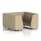 Brixworth Booth With Black Legs in Two Tone 4 Seater Kobe Panels And Tokyo Sofa Band 5 - Sumi