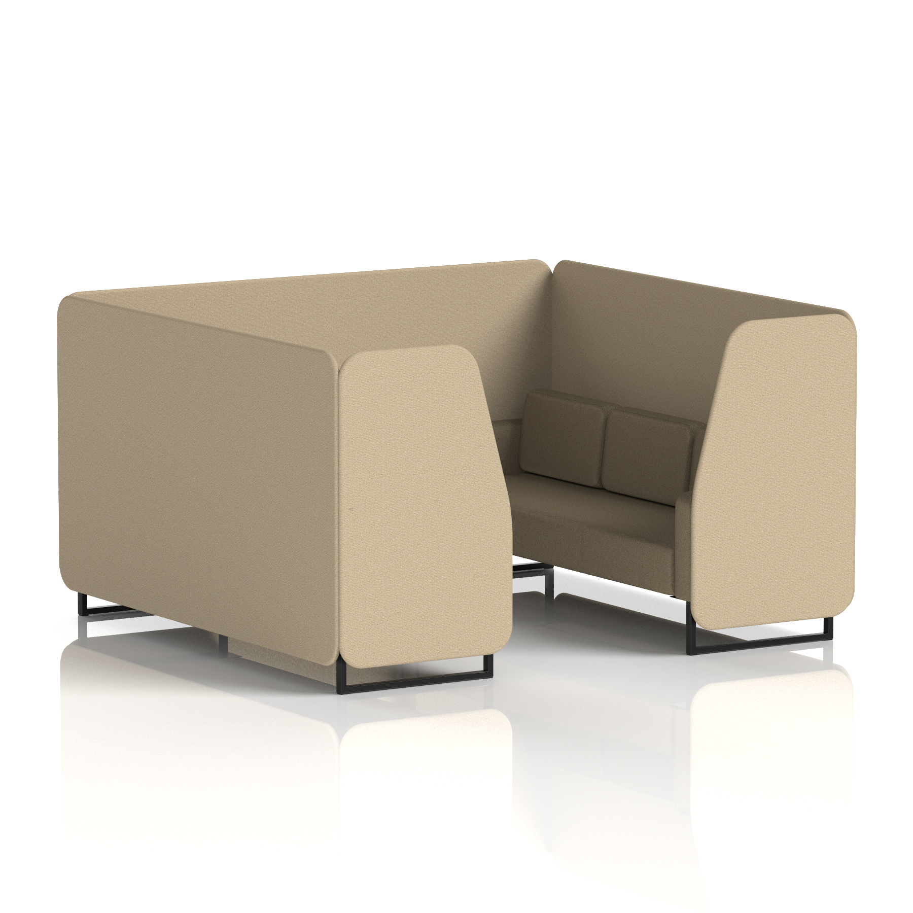 Brixworth Booth With Black Legs in Two Tone 4 Seater Kobe Panels And Tokyo Sofa Band 5 - Sumi