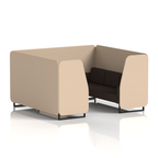 Brixworth Booth With Black Legs in Two Tone 2 Seater Osaka Panels And Zen Sofa Band 5 - Sumi