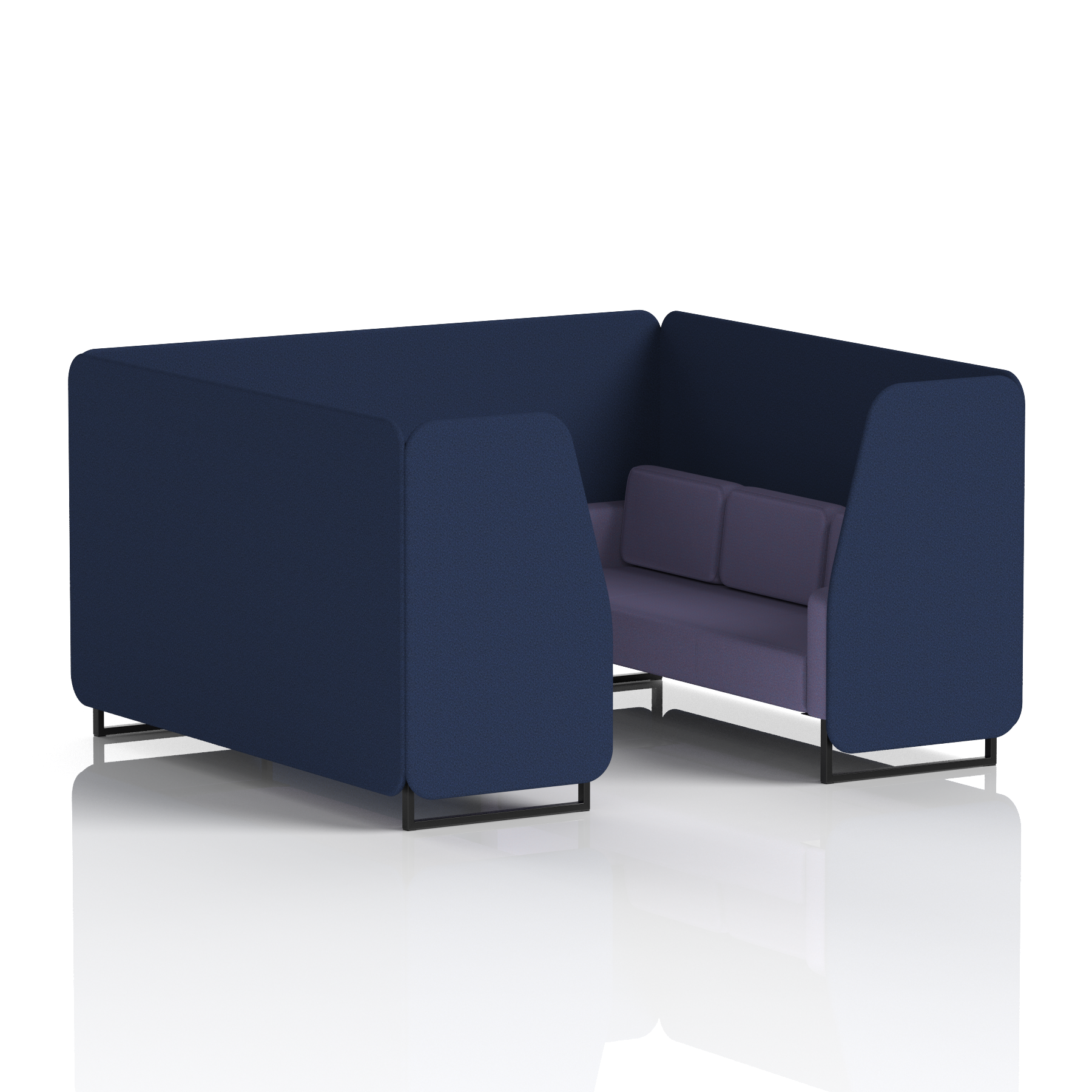 Brixworth Booth With Black Legs in Two Tone 4 Seater Osaka Panels And Zen Sofa Band 5 - Sumi