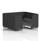 Brixworth Booth With Black Legs in Two Tone 6 Seater Osaka Panels And Zen Sofa Band 5 - Sumi