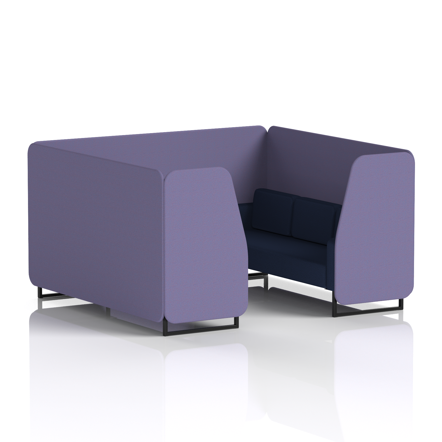 Brixworth Booth With Black Legs in Two Tone 2 Seater Tokyo Panels And Kobe Sofa Band 5 - Sumi