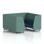 Brixworth Booth With Black Legs in Two Tone 2 Seater Uto Panels And Handa Sofa Band 5 - Sumi