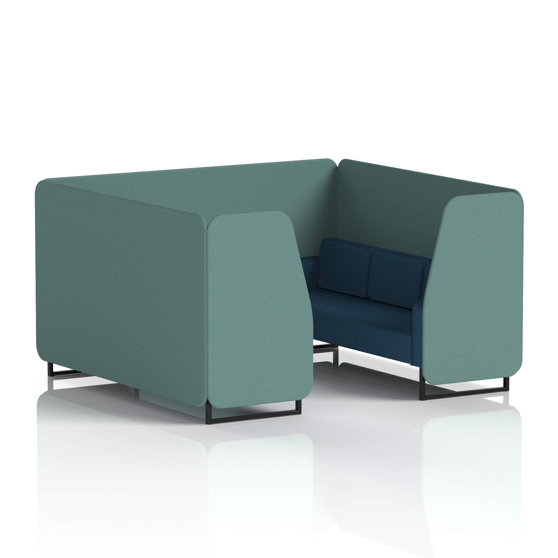 Brixworth Booth With Black Legs in Two Tone 2 Seater Uto Panels And Handa Sofa Band 5 - Sumi