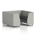Brixworth Booth With Black Legs in Two Tone 2 Seater Zen Panels And Osaka Sofa Band 5 - Sumi
