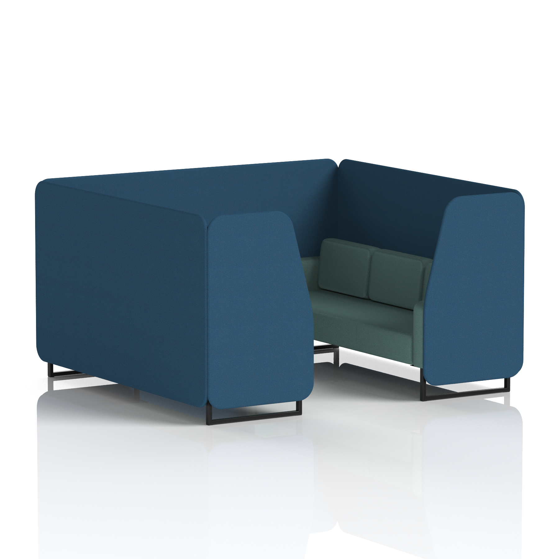 Brixworth Booth With Black Legs in Two Tone 4 Seater Zen Panels And Osaka Sofa Band 5 - Sumi