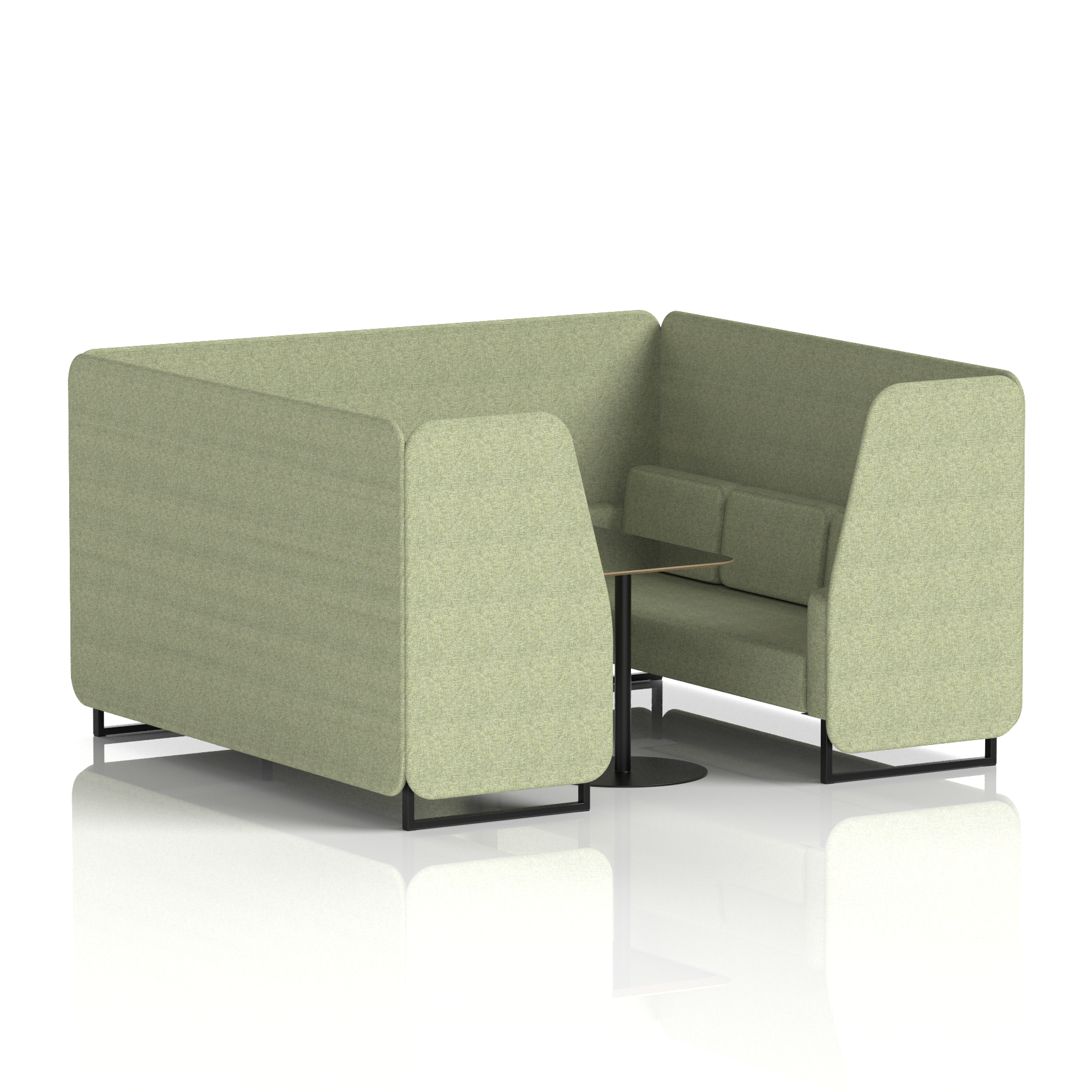 Brixworth Booth With Black Legs And Black Table In Single Tone 2 Seater Mix Panels And Sofa Band 4 - Synergy