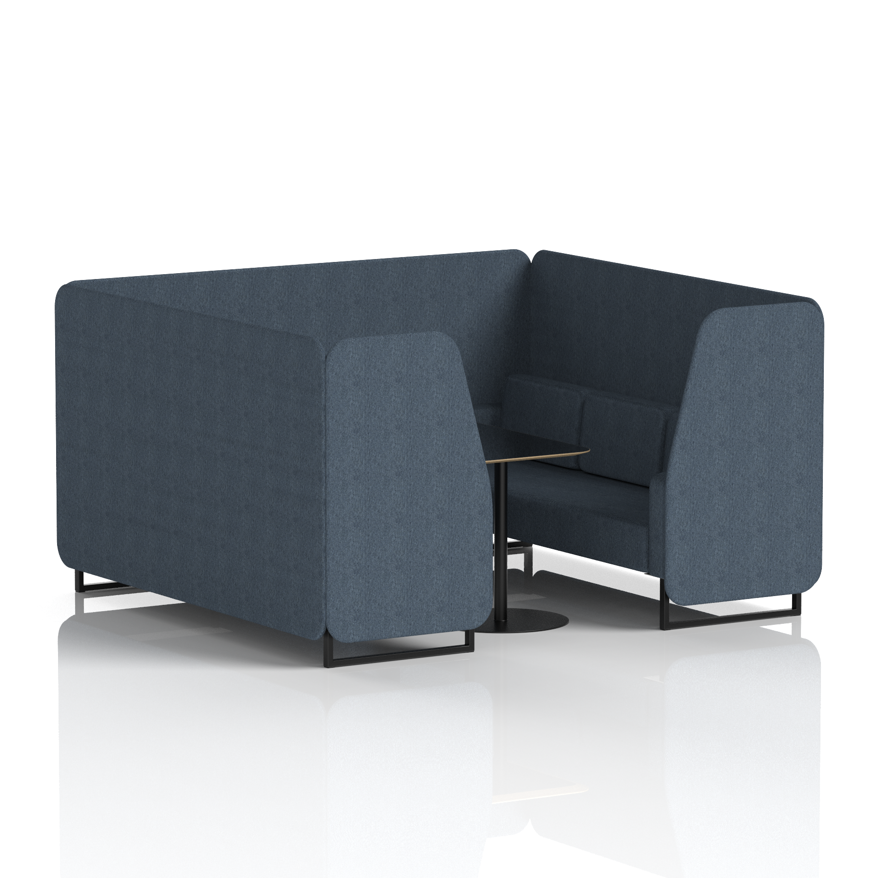 Brixworth Booth With Black Legs And Black Table In Single Tone 6 Seater Mix Panels And Sofa Band 4 - Synergy