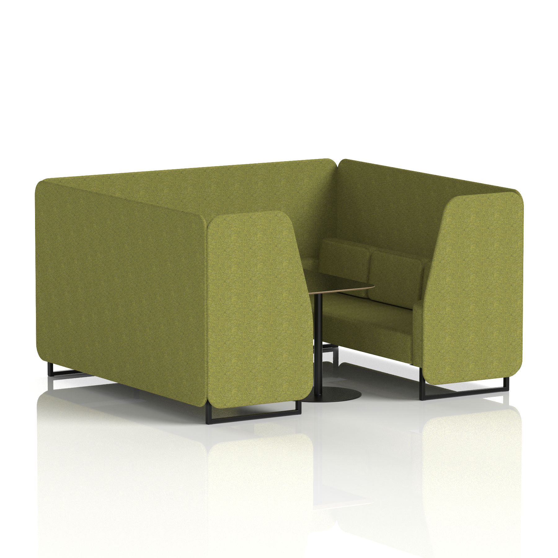 Brixworth Booth With Black Legs And Black Table In Single Tone 2 Seater Order Panels And Sofa Band 4 - Synergy