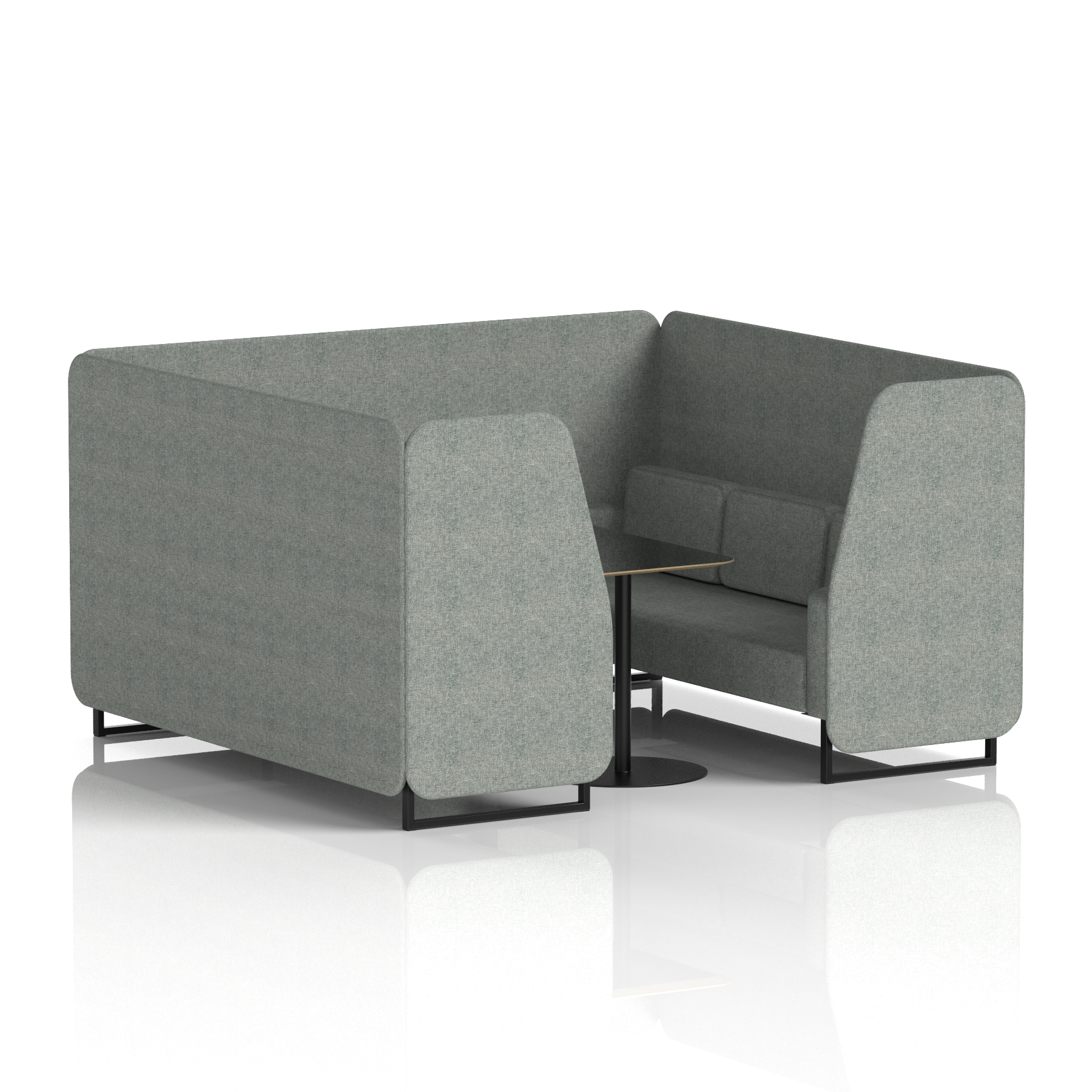 Brixworth Booth With Black Legs And Black Table In Single Tone 4 Seater Order Panels And Sofa Band 4 - Synergy