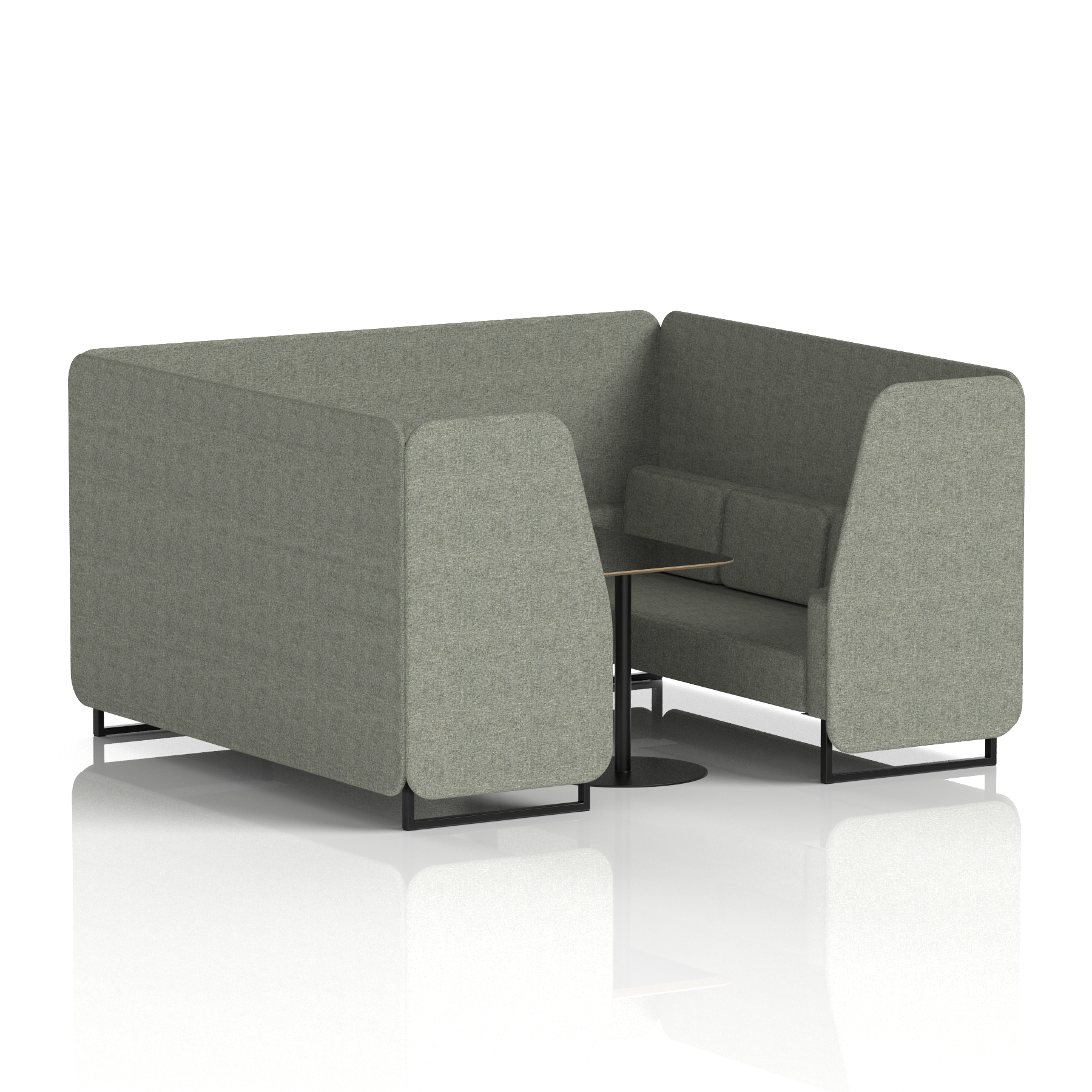 Brixworth Booth With Black Legs And Black Table In Single Tone 6 Seater Order Panels And Sofa Band 4 - Synergy
