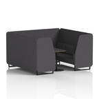 Brixworth Booth With Black Legs And Black Table In Single Tone 2 Seater Partner Panels And Sofa Band 4 - Synergy
