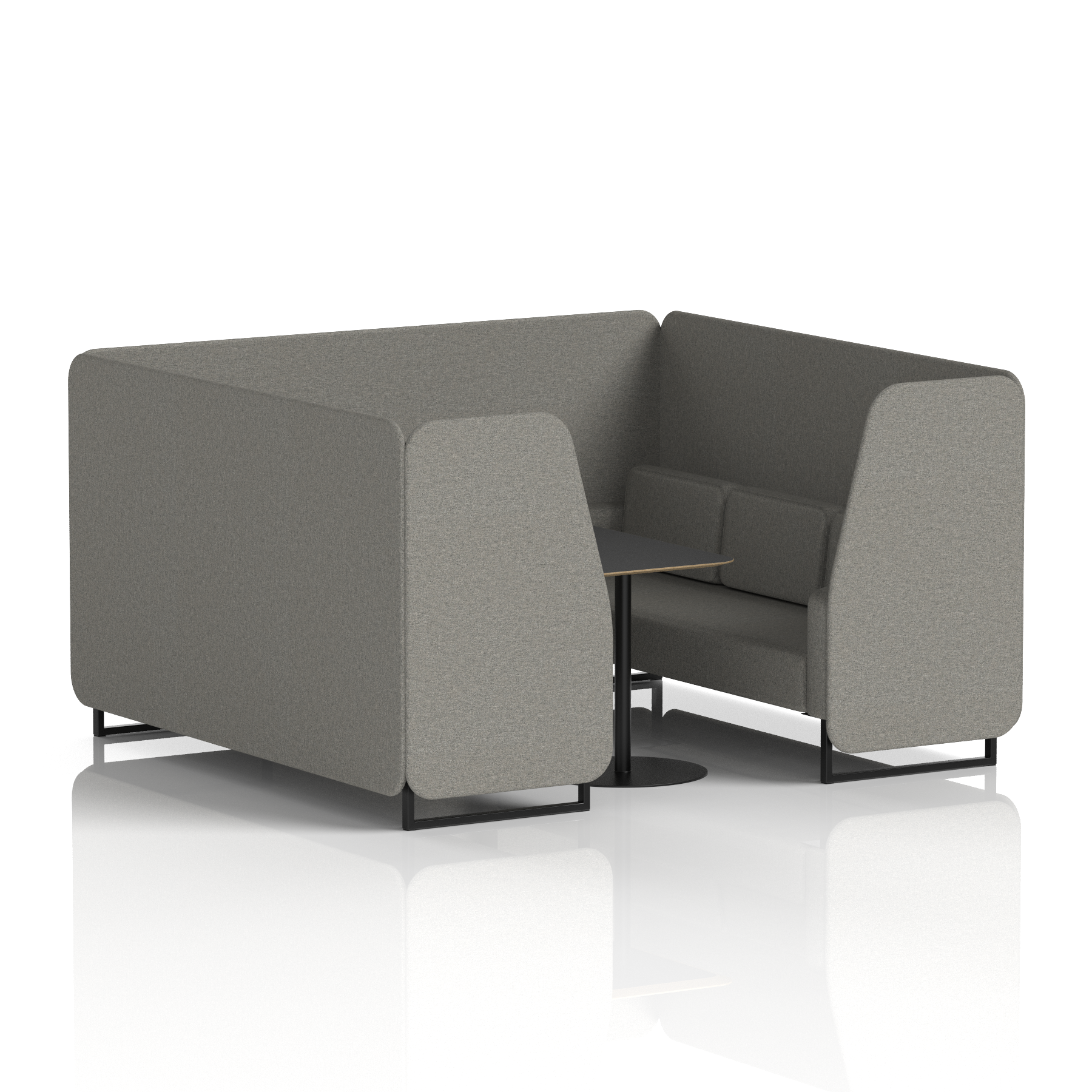 Brixworth Booth With Black Legs And Black Table In Single Tone 2 Seater Wed Panels And Sofa Band 4 - Synergy