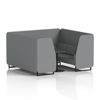 Brixworth Booth With Black Legs And Black Table In Single Tone 4 Seater Tokyo Panels And Sofa Band 5 - Sumi