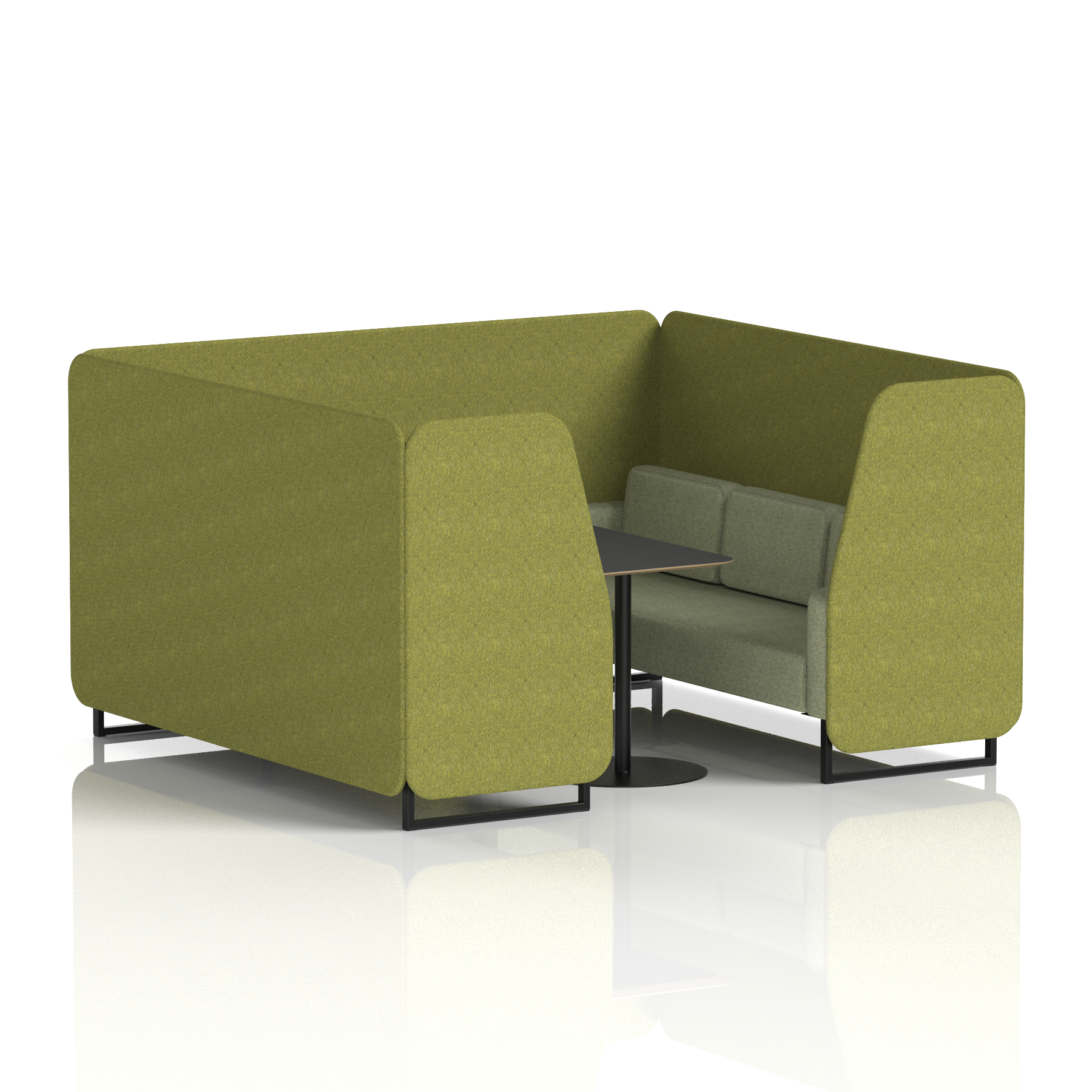 Brixworth Booth With Black Legs And Black Table In Two Tone 2 Seater Order Panels And Alike Sofa  