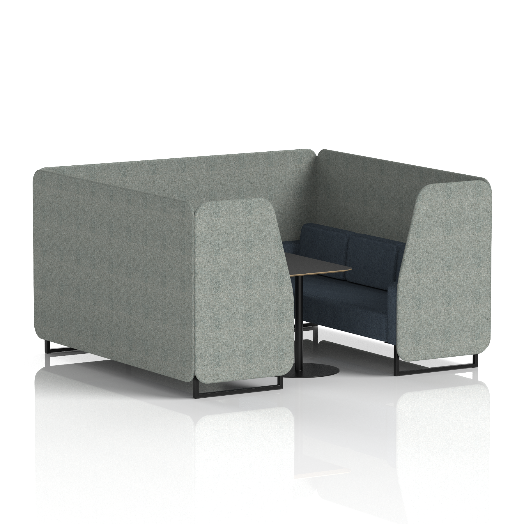 Brixworth Booth With Black Legs And Black Table In Two Tone 4 Seater Order Panels And Alike Sofa  
