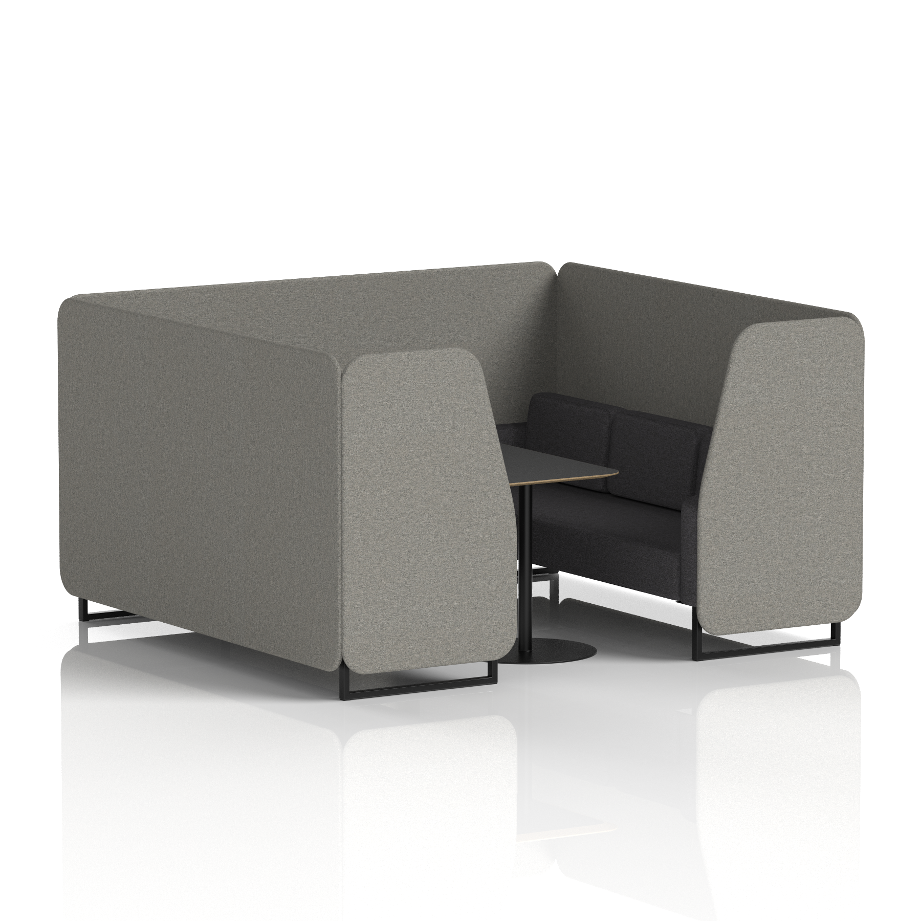 Brixworth Booth With Black Legs And Black Table In Two Tone 2 Seater Wed Panels And Affix Sofa  