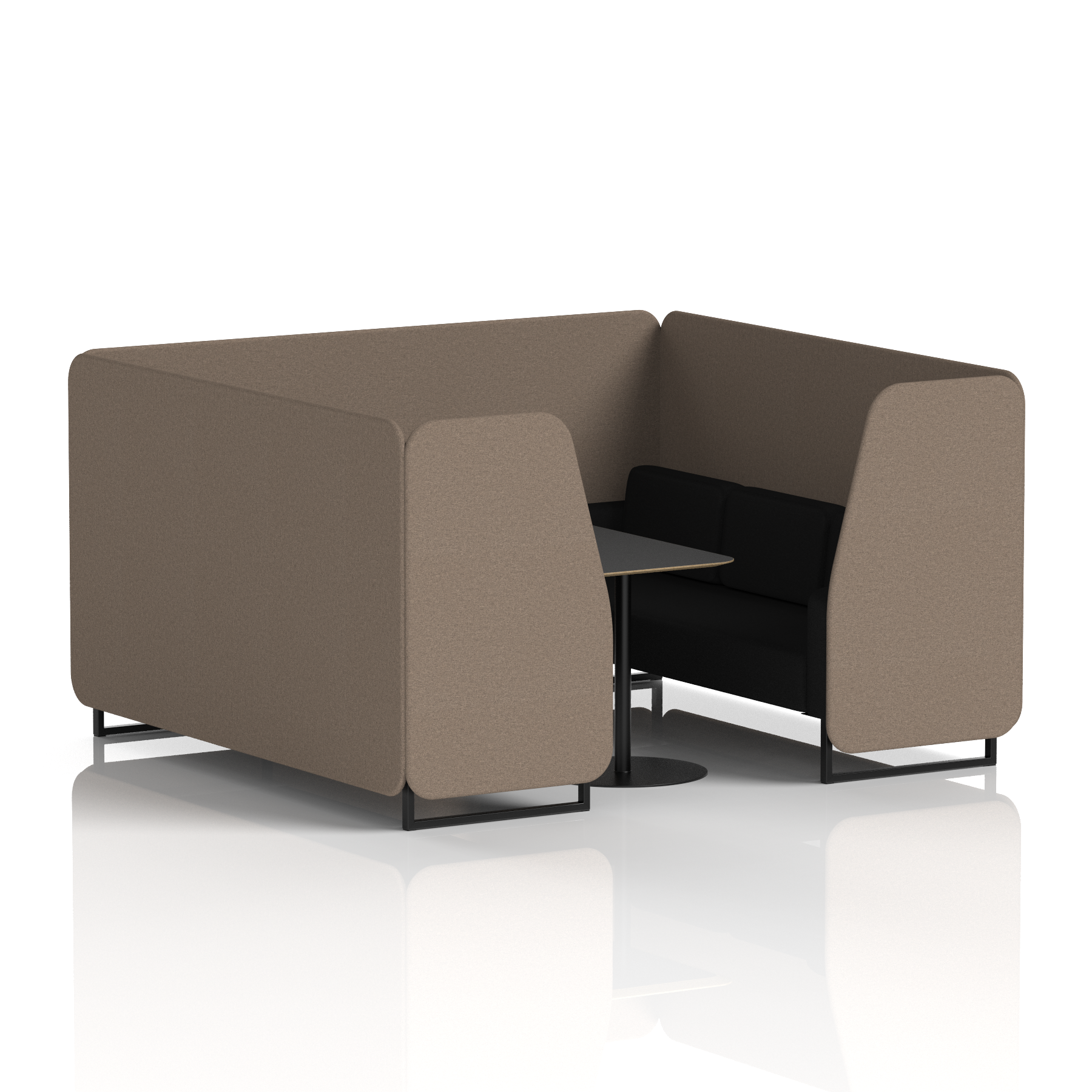 Brixworth Booth With Black Legs And Black Table In Two Tone 6 Seater Wed Panels And Affix Sofa  