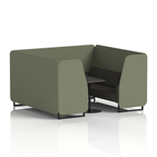 Brixworth Booth With Black Legs And Black Table In Two Tone 4 Seater Handa Panels And Uto Sofa  