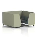 Brixworth Booth With Black Legs And Black Table In Two Tone 6 Seater Handa Panels And Uto Sofa  
