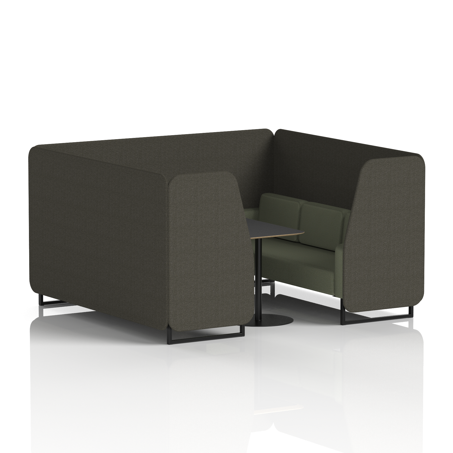 Brixworth Booth With Black Legs And Black Table In Two Tone 2 Seater Kobe Panels And Tokyo Sofa  