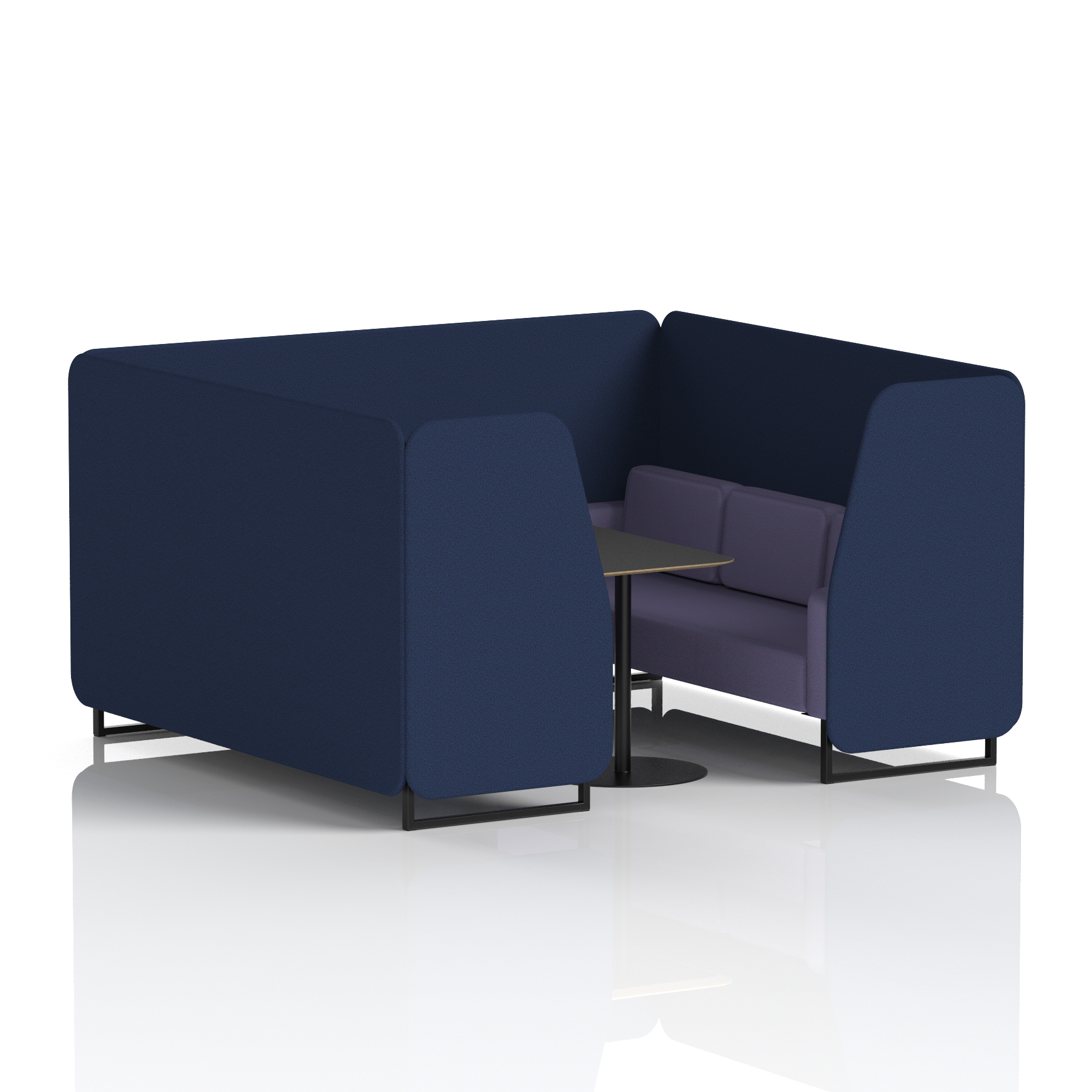 Brixworth Booth With Black Legs And Black Table In Two Tone 4 Seater Osaka Panels And Zen Sofa  