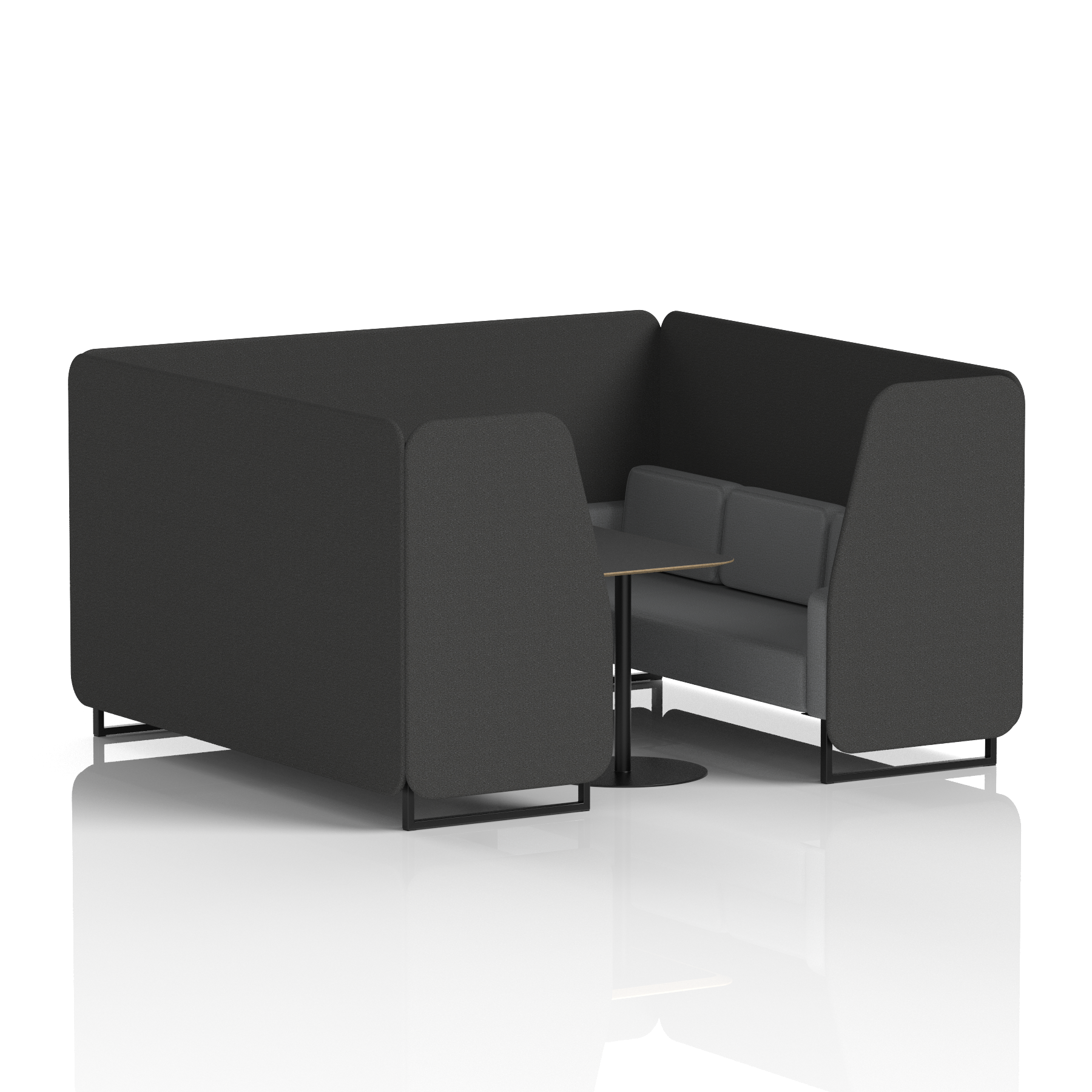 Brixworth Booth With Black Legs And Black Table In Two Tone 6 Seater Osaka Panels And Zen Sofa  