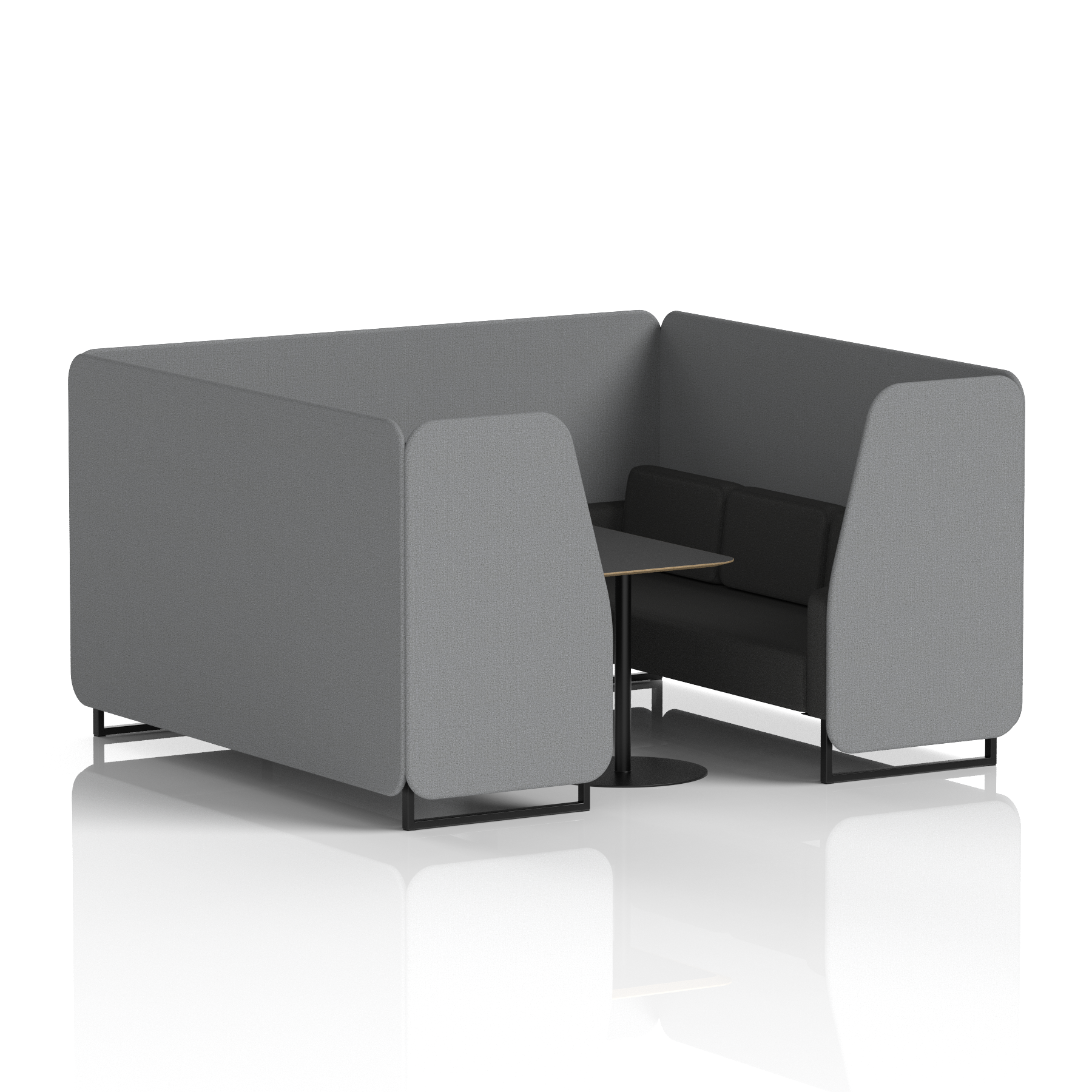 Brixworth Booth With Black Legs And Black Table In Two Tone 4 Seater Tokyo Panels And Kobe Sofa  